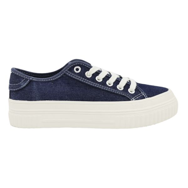 Ekko Women Fashion Blue Denim Platform Sneakers image