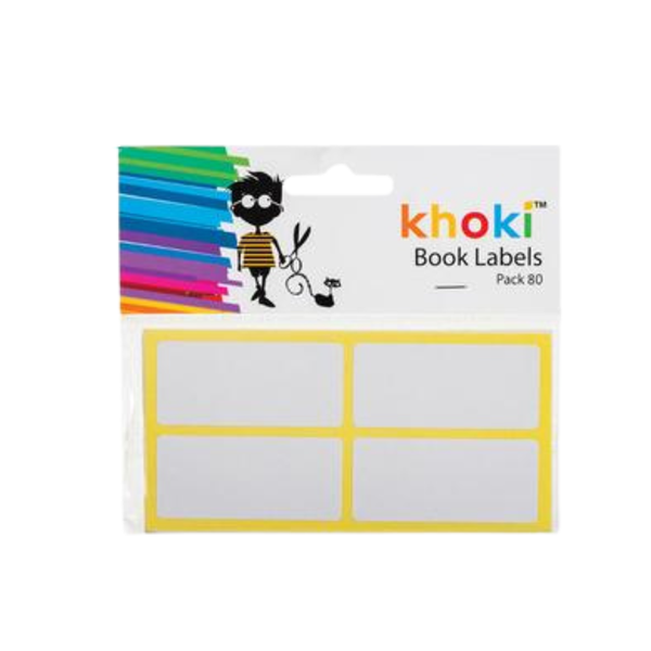 Khoki Labels Self Adhesive - No Border - 80pc/Pack (10 Pack)