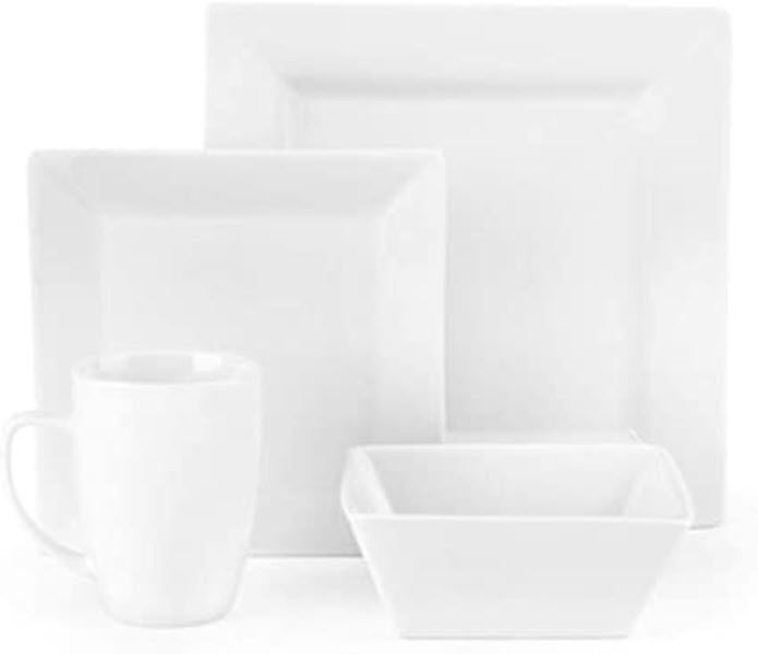 White Square Dinner Set-16 Piece