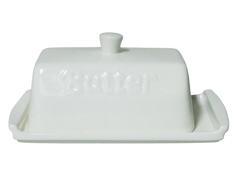 George &amp; Mason Classic Porcelain Butter Dish-Bottom:21.5x12.7x2