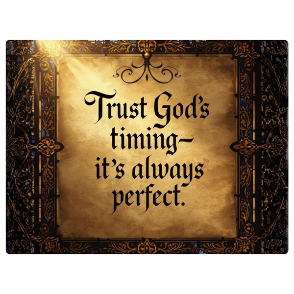 Vintage Trust God's Time Printed Mouse Pad
