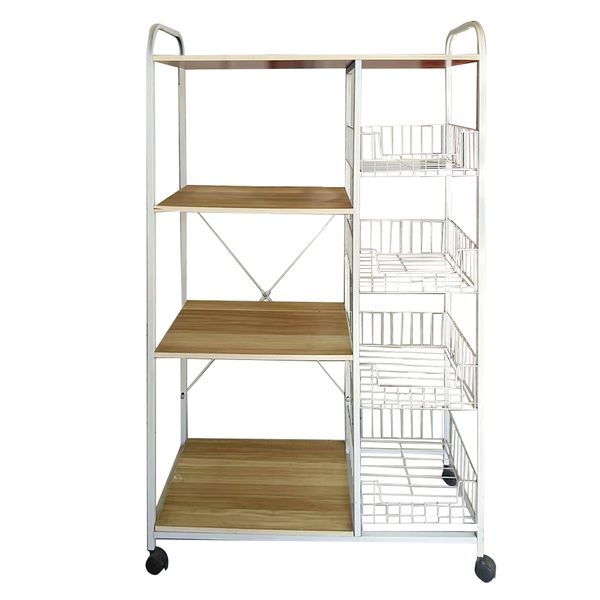 Decor Kitchen Bedroom 4-Tier Metal Heavy Duty Storage Shelving Unit - 108cm