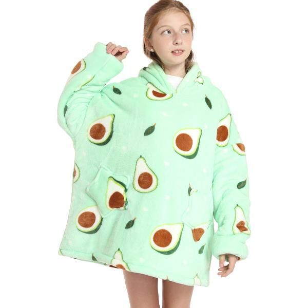 Iconix Kids Avocado Oversized Plush Blanket Hoodie