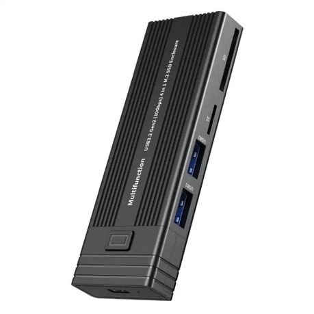 M.2 NVME SATA SSD Enclosure Adapter With 4 In 1 Hub USB 3.2 Gen 2