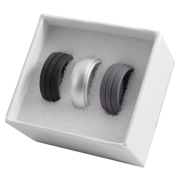 Digitime Men's Silicone Ring Set x 3 Pieces U-10