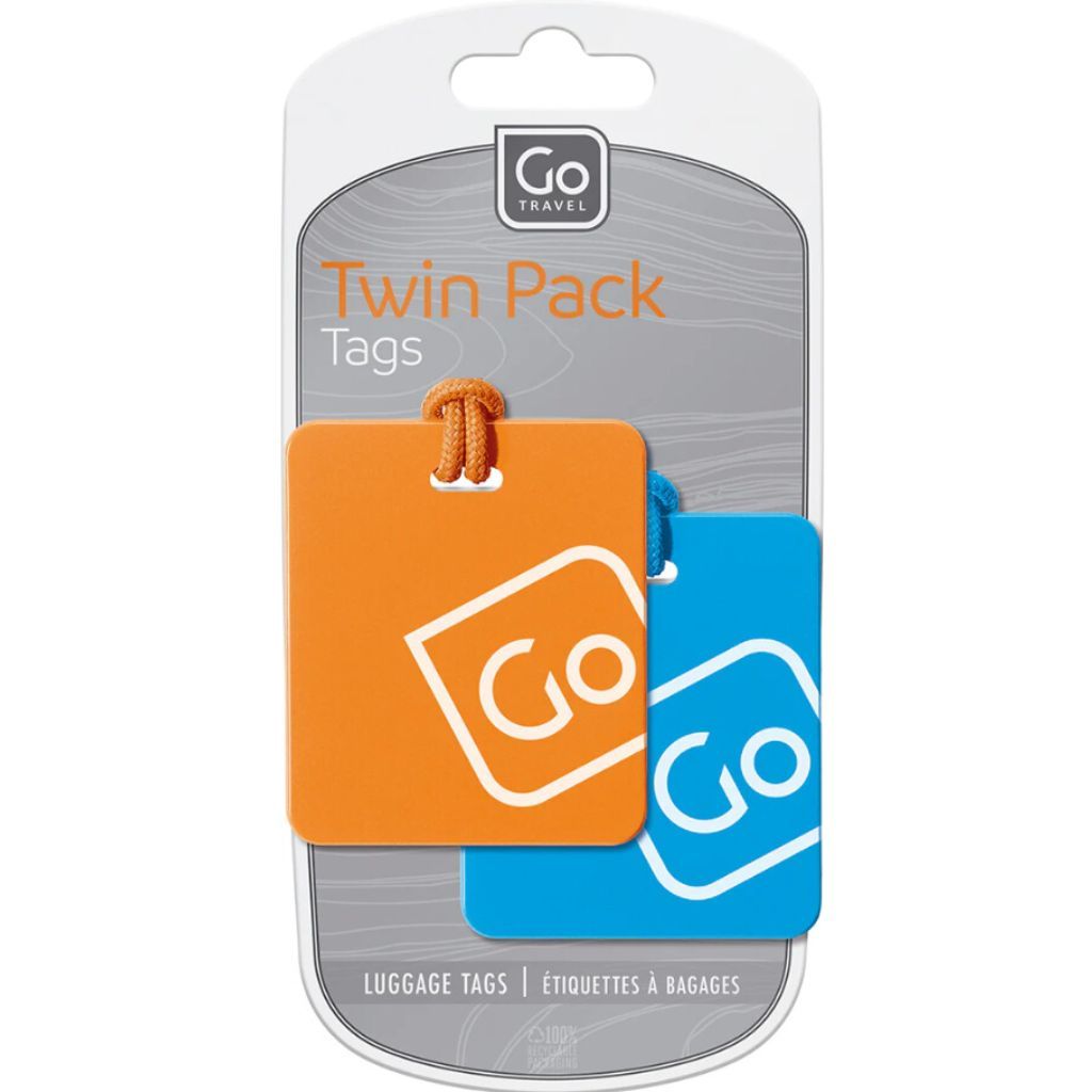 Go Travel Luggage Tags Twin Pack (Blue/Orange)