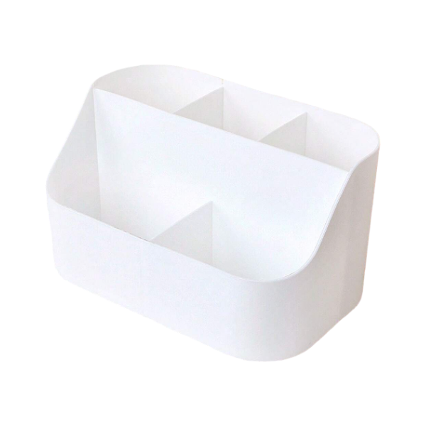 Multifunctional Desktop Cosmetic Storage Box - White