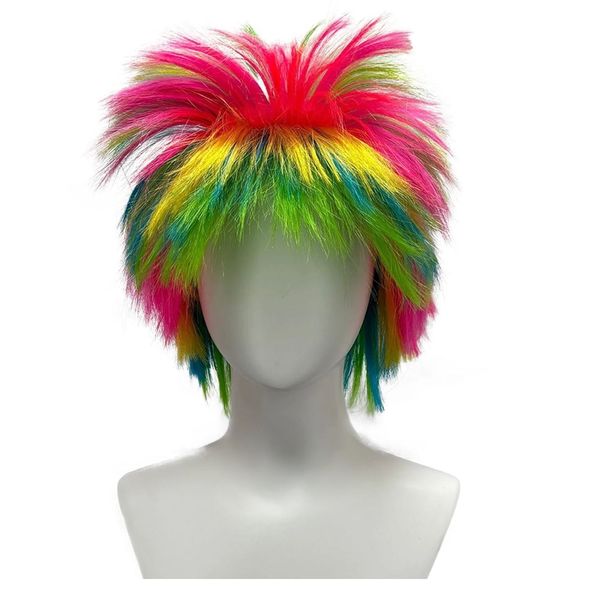 Toy Cosplay Costume Party Festival Rainbow Rock Star Wig Halloween 35cm