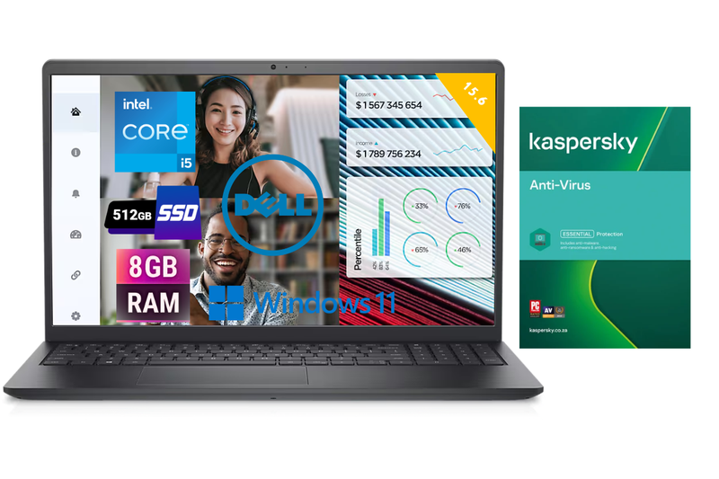 Dell Vostro 3520 15.6" - i5, 8GB, 512GB SSD, Win 11 Pro, Kaspersky