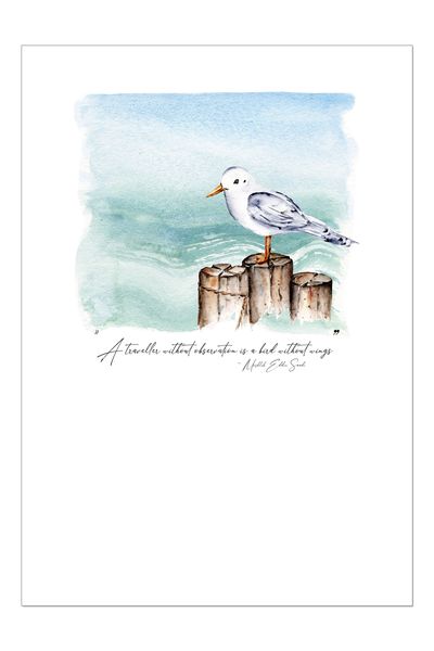 Wall Art: Watercolour Seagull Traveller (Printed Poster)