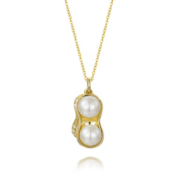 New Diamond Peanut Pendant Necklace