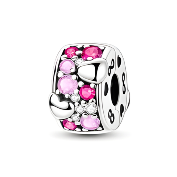 Pink &amp; Purple Heart Infinity Themed Stopper Spacer