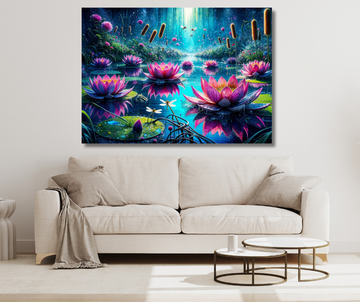 Canvas Wall Art Decor - Lotus Blossoms Artwork