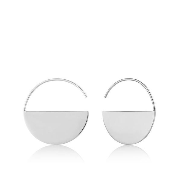 Ania Haie Geometry Hoop Earrings - Rhodium