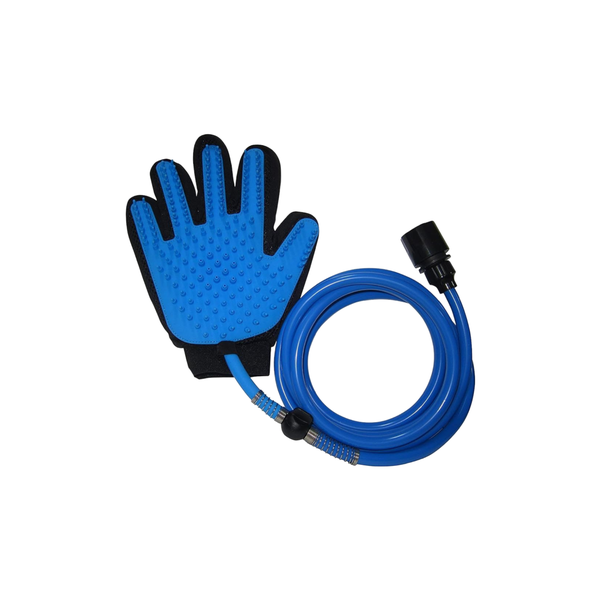Pet Bath Glove with Hose Pipe - Massage Grooming for Dogs &amp; Cats