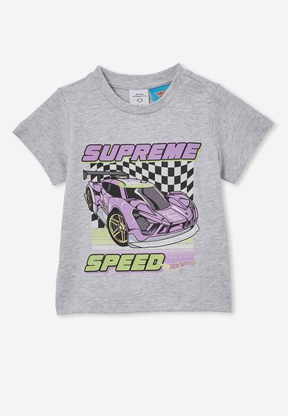 Jamie Short Sleeve Tee-License - Lcn Mat Cloud Marle/Hot Wheels Speed