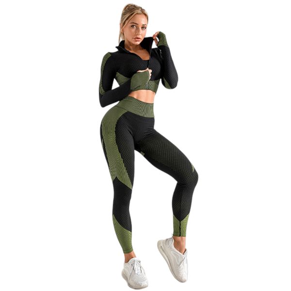 Tracksuits For Ladies - APEY Sports Bra - Leggings - Fitness Jacket 3 Piece - Set