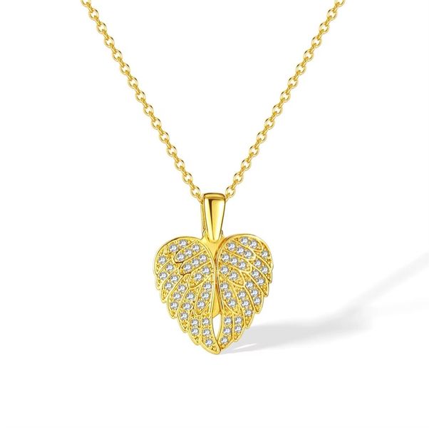 Angel Wings Heart Pendant Necklace