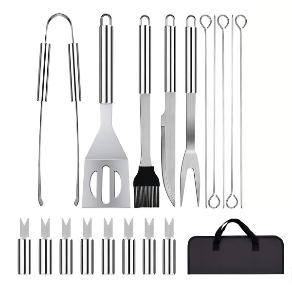 Stainless Steel Utensils BBQ Grill Tools Set with Storage Case - 18 Piece