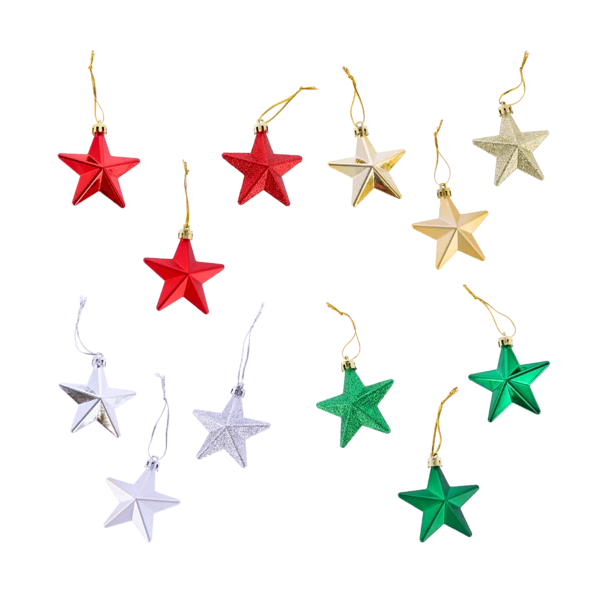 Grace Pack Santa's Choice Star Tree Decorations 12 Pack