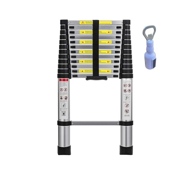 Aluminium Telescopic Extension Non-Slip 2.6m Ladder With Bottle Opener