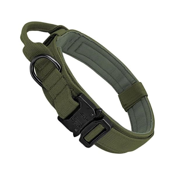 Adjustable Control Handle And Heavy Metal Buckle Tactical Dog Collar-XL