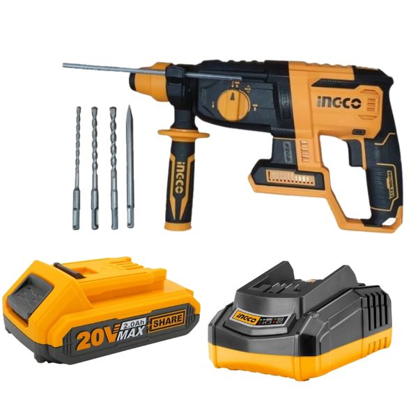 Ingco - Cordless Rotary Hammer Drill with Charger + Battery Pack - (7.5AH)