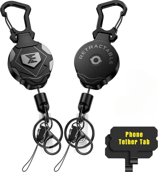 Heavy-Duty Keychain with Magnetic Closure, Carabiner, Document Holder