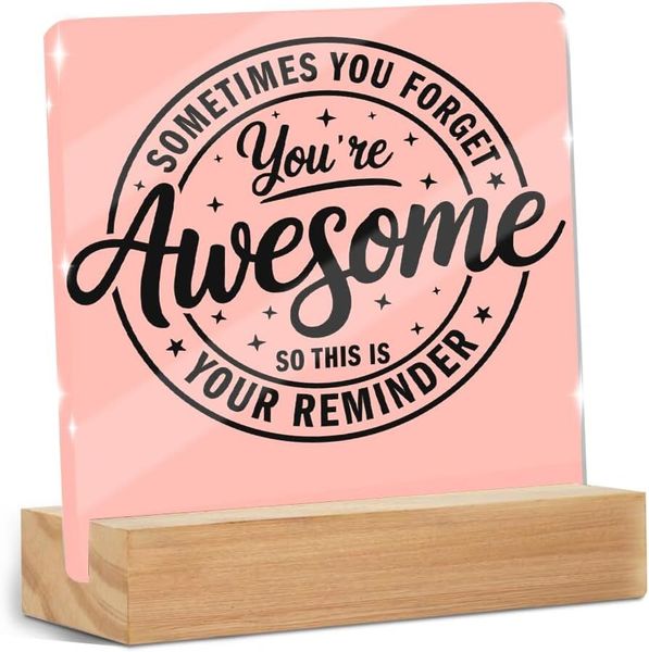 Inspirational Quote Acrylic Desk Plaque - Motivational Office Decor