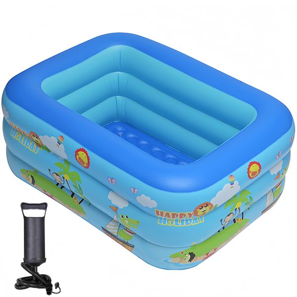 Kids Inflatable Swimming Pool Bubble Bottom Swimming Pool with Hand Pump