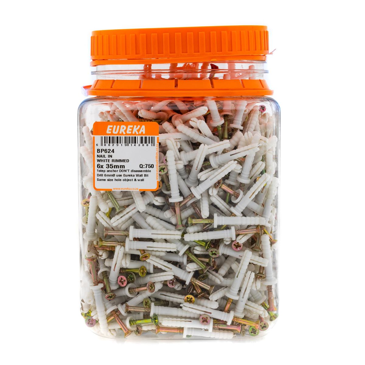 EUREKA Nail In Anchor White Rimmed 6 X 35mm Q 750 BP624 Buy Online In 