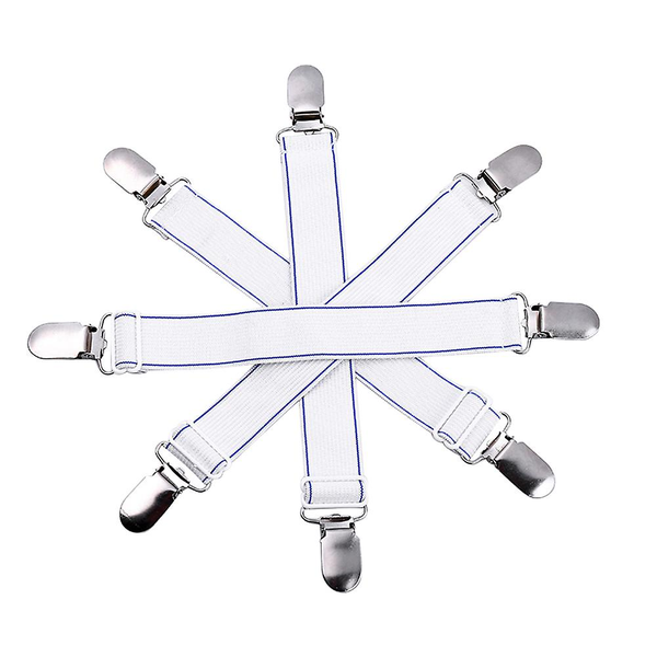Adjustable Bed Sheet Grippers 4 Piece Set, Strong Hold, Fits All Bed Sizes