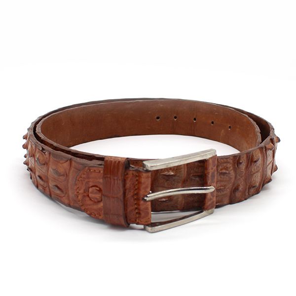 TM Genuine Leather Tan Crocodile Belt