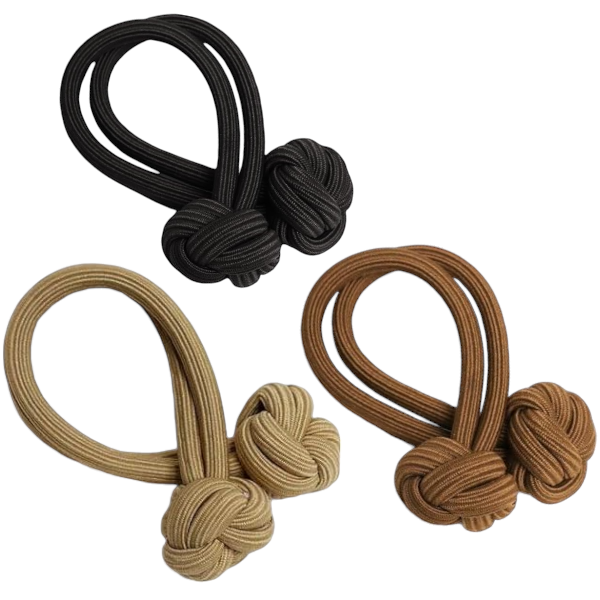 3-Piece Neutral Toned Double Knot Elastic Hair Ties Set