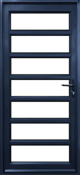 KENZO Left-Hand, Open-In Horizontal 7 Glasspane Door in Frame Charcoal