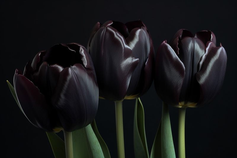 Canvas Wall Art - Black Tulips Artwork