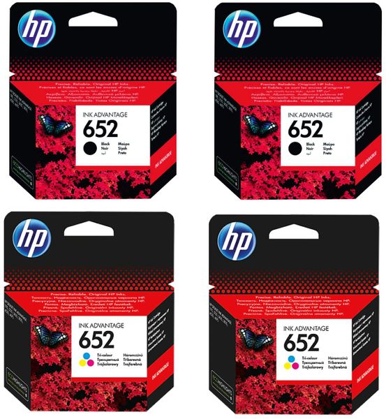 HP 652 Black and Tri-Colour Ink Combo 4 Pack