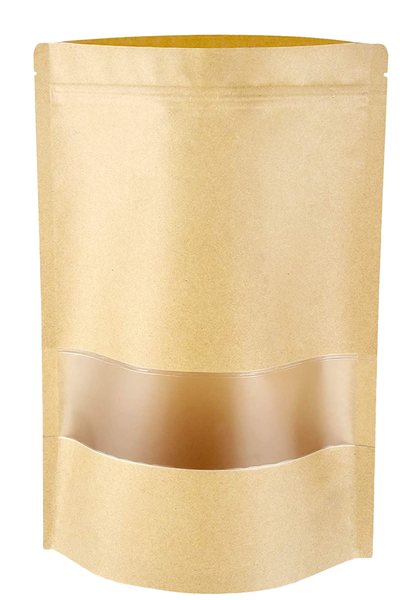 Kraft Paper Resealable Pouches with Matte Window(50 Piece)