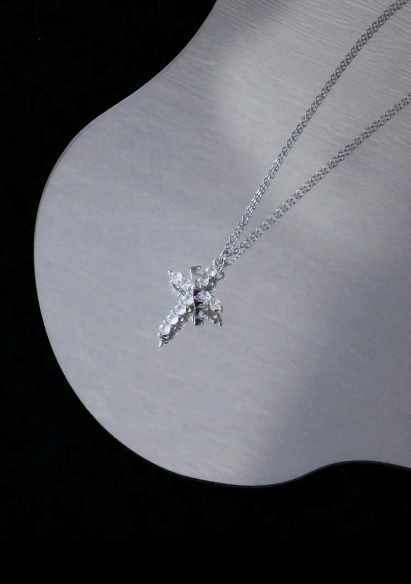 Stainless Steel Cross Rotated Crown Necklace for Women | Shop