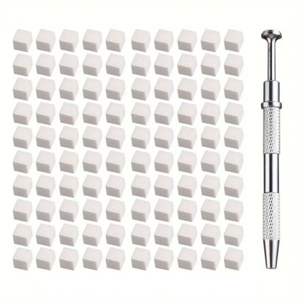 100Piece Soft Nail Sponges for Ombre, Nail Art Tool With Grabbing Pen