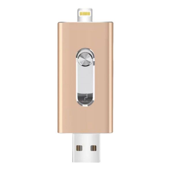 2TB Rose Gold USB Drive - Android/PC Compatible, Aluminum Sandblasted