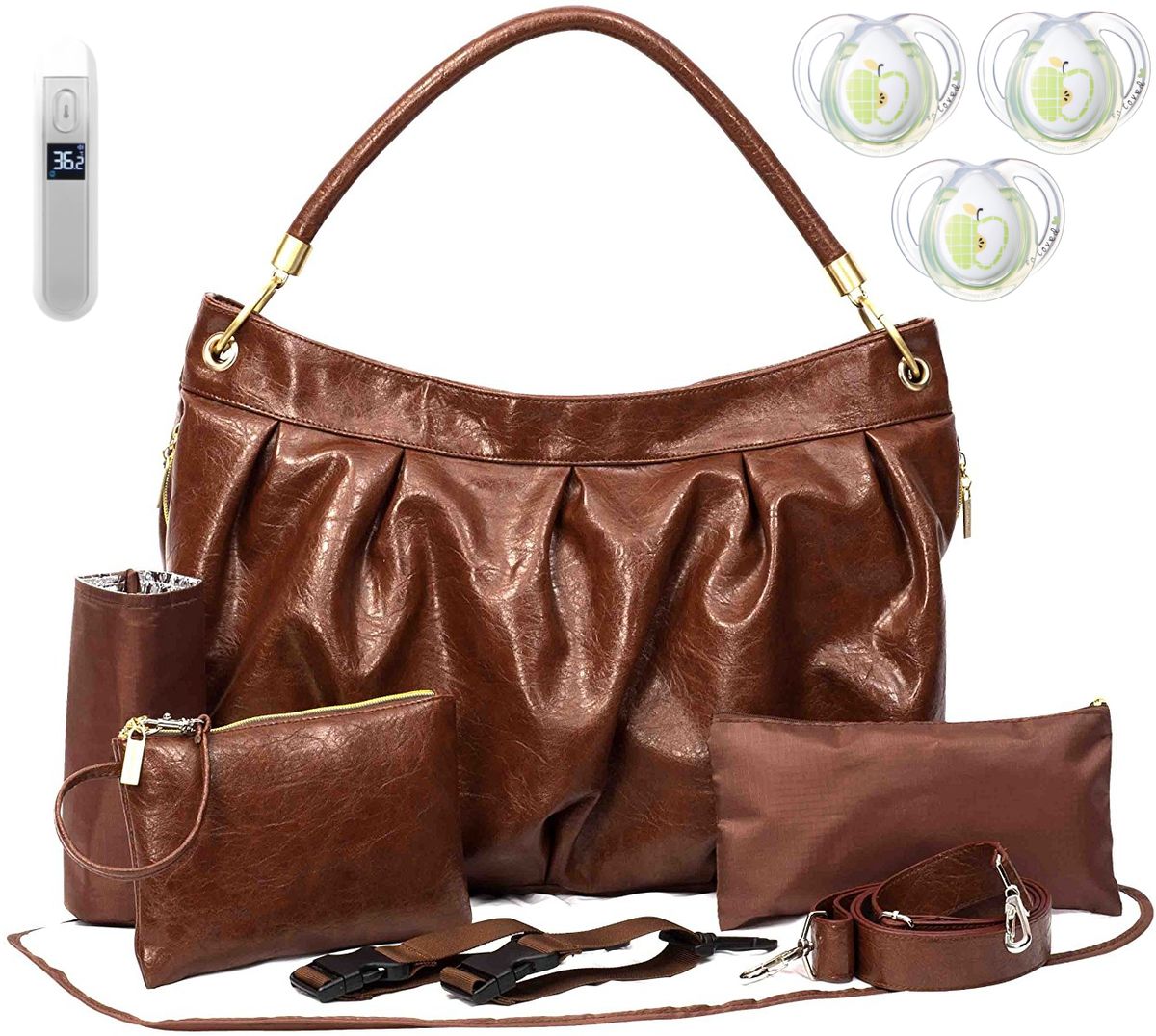 Newborn Baby Bulk Kit W Brown Nappy Changing Bag, Baby Dummy ...