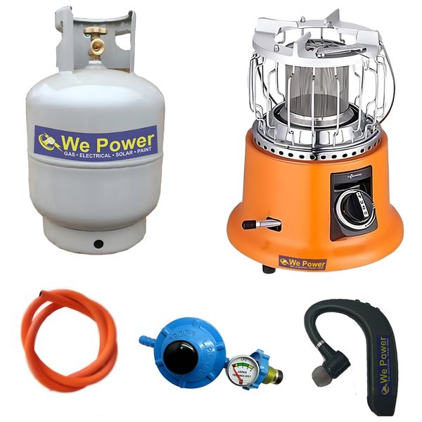 Gas Heater/Cooker &amp; 9kg Cylinder With Regulator &amp; Gas Hose &amp; Headphone