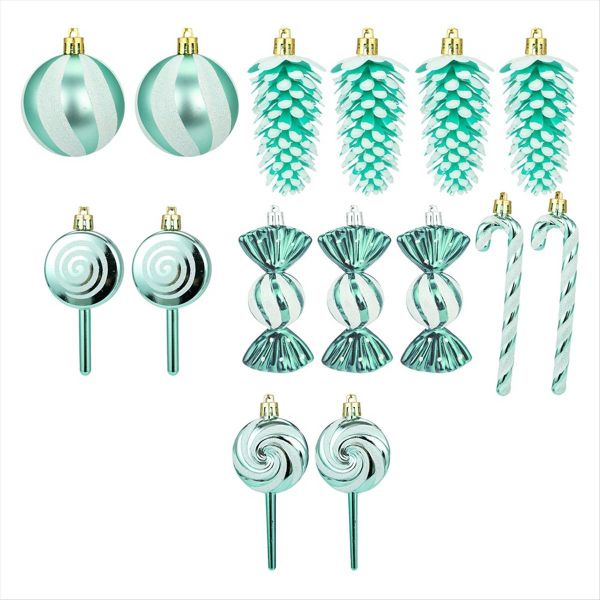 15 Pcs Christmas Ornaments Candy Theme Christmas Candy Ornaments Set D