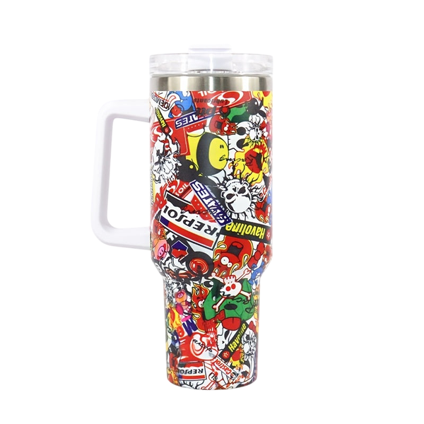 Kings Stainless Steel Insulated 40 Oz Bottle with Handle And Straw Lid