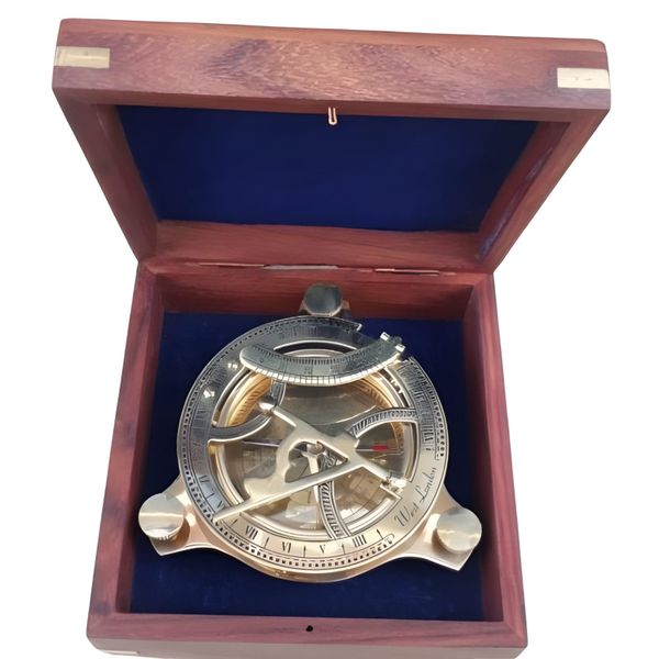 Brass Compass in a Rosewood Box