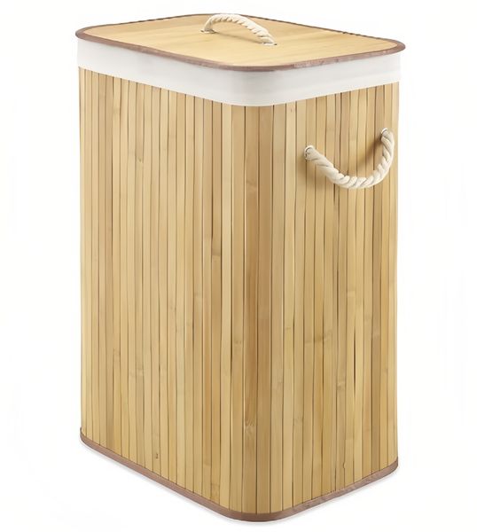 75Lt Bamboo Laundry Basket Storage