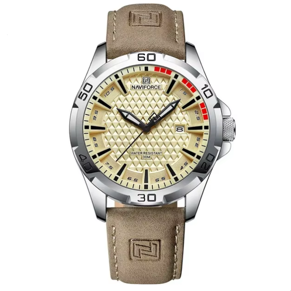 Naviforce Men's Quartz Watch with Leather Strap