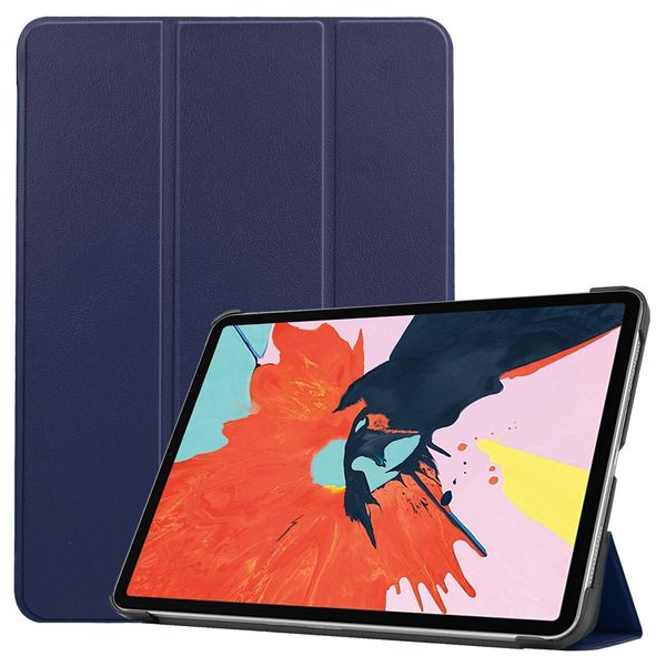 iPad Air 10.9 inch Three Folding Flip Case - Sleep/Wake-Up Function (Dark Blue)