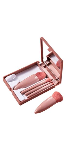 Compact Blush PinkFive piece Make Up brush set